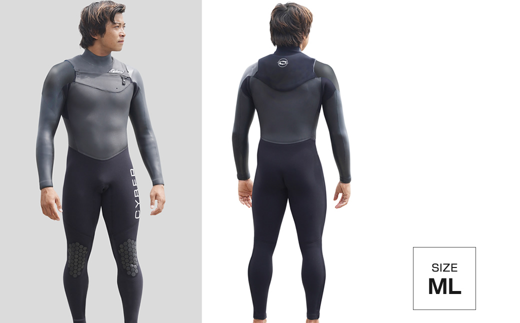 ウエットスーツ CYBER 5/3mm起毛　 CHEST-ZIP フルスーツ WINTER仕様 MLサイズ