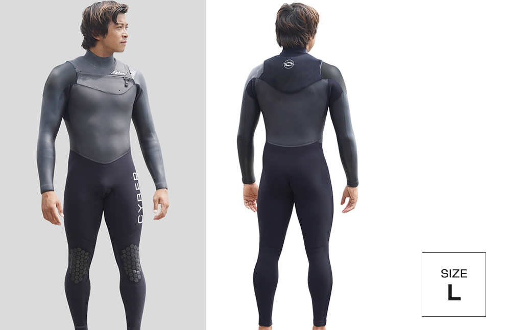 ウエットスーツ CYBER 5/3mm起毛　 CHEST-ZIP フルスーツ WINTER仕様　Lサイズ