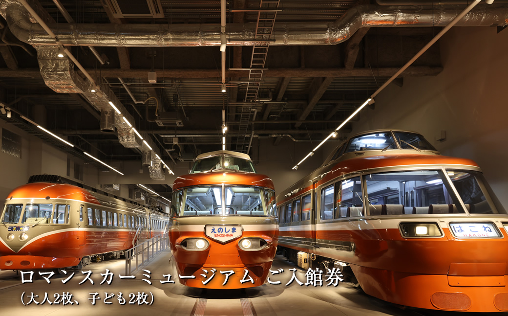 ロマンスカーミュージアム　ご入館券（大人2枚、子ども2枚）【 チケット 体験 鉄道ミュージアム 神奈川県 海老名市 】