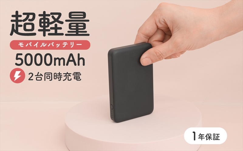 Owltech(オウルテック) 5000mAh 最大12W入出力対応 USB Type-C入出力／USB Type-A出力 モバイルバッテリー OWL-LPB5028-BK ブラック【 神奈川県 海老名市 】