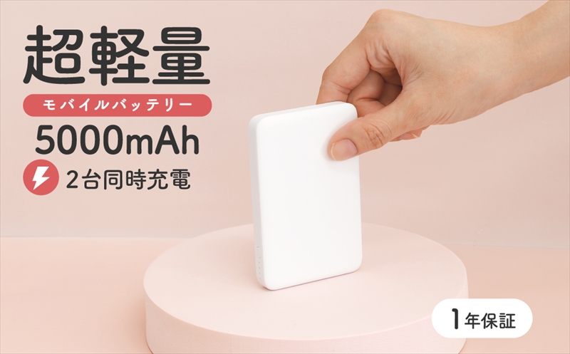 Owltech(オウルテック) 5000mAh 最大12W入出力対応 USB Type-C入出力／USB Type-A出力 モバイルバッテリー OWL-LPB5028-WH ホワイト【 神奈川県 海老名市 】