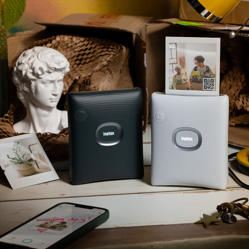 「スマホプリンターinstax™“チェキ”スクエアセット」instax™ スクエアフォーマットフィルム 2パック×23（合計460枚撮影可能）スマホプリンター“チェキ”「instax SQUARE Link™ Ash White」×1
