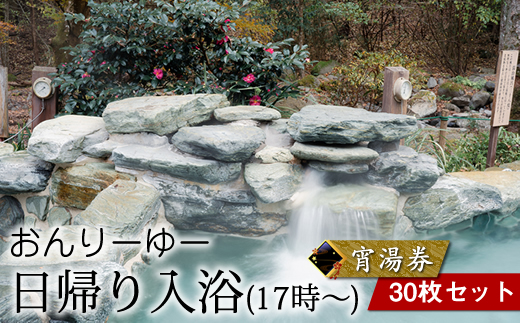 おんりーゆー 日帰り入浴(17時～) 宵湯券 30枚セット【温泉 サウナ お風呂 結婚記念日 敬老の日 ギフト プレゼント 利用券 神奈川県 南足柄市 】