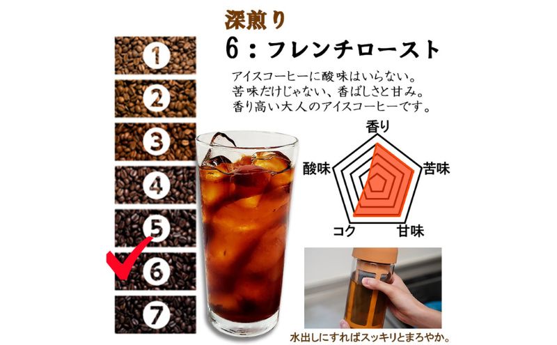 コーヒー 珈琲豆/アイスコーヒーブレンド200g（粉）6番 自家焙煎 焙煎 珈琲 コーヒー豆 コーヒー粉 フレンチロースト アイスコーヒー ブラジル インドネシア コロンビア 綾瀬市 神奈川県