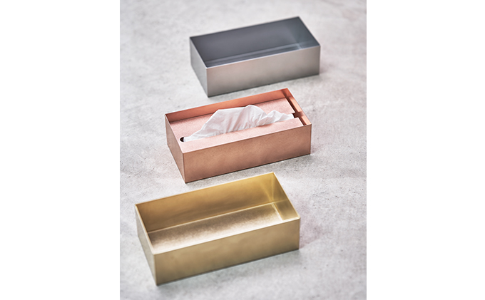 神奈川県あやせものづくり研究会の「Ori」ティッシュケース・銅