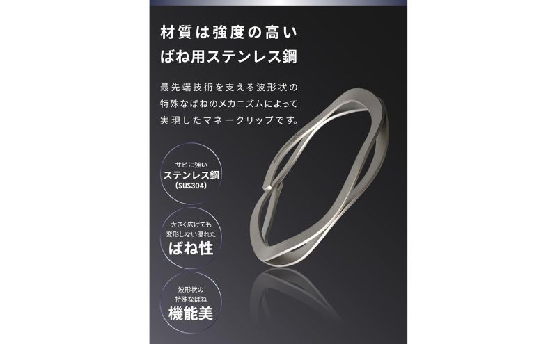[Waveclips] マネークリップ 高強度ばね用ステンレス鋼 (スモール, シルバー)