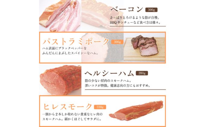 ハム 詰め合わせ 高座豚 手造り 大満足 セット 全 8種 豪華 骨付きハム 2kg 入り ロースハム