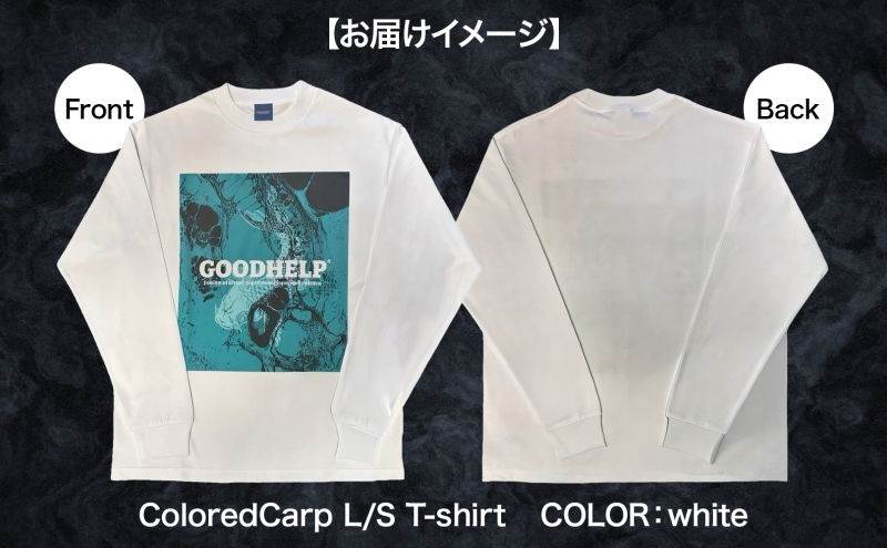 GOODHELP ColoredCarp L/S T-shirt white  Tシャツ 半袖 洋服 ファッション ストリート ストリート感 ユニセックス スリーブTシャツ ティーシャツ ストリートカルチャー ホワイト 白 鯉 コイ こい お取り寄せ 送料無料 神奈川県 寒川町