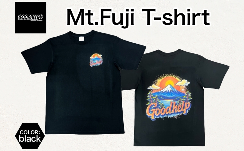 GOODHELP Mt.Fuji T-shirt black  Tシャツ 半袖 洋服 ファッション ストリート ストリート感 ユニセックス スリーブTシャツ ティーシャツ ストリートカルチャー ブラック 黒 富士山 冨士 山 お取り寄せ 送料無料 神奈川県 寒川町
