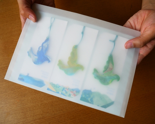 大磯で廃棄されたペットボトルキャップをアップサイクル＜アオバトチャーム付きブックマーカー３個セット＞【 神奈川県 大磯町 】