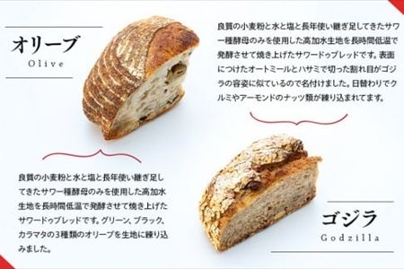 【定期便3か月】　Lee's Breadまるごとカンパーニュおまかせセット　天然酵母パン　ハード系ブレッド　カンパーニュ　期間限定受付　配送地域限定【 神奈川県 大磯町 無農薬 国産小麦粉 天然酵母　贈答品 父の日 お歳暮】