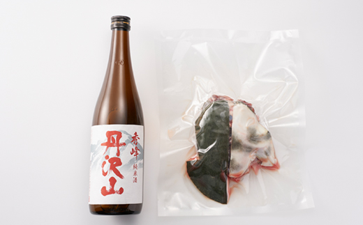 神奈川県産純米酒　丹沢山秀峰720mlと鍋用すっぽん300gとのセット【配送不可地域：離島・沖縄県】