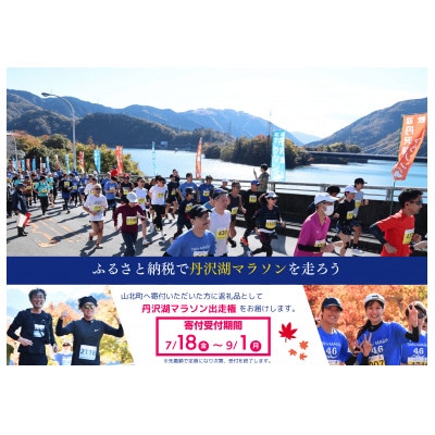 丹沢湖マラソン10km出走権＆駐車券＆オリジナルTシャツ＆さくらの湯利用券11月30日(日)開催