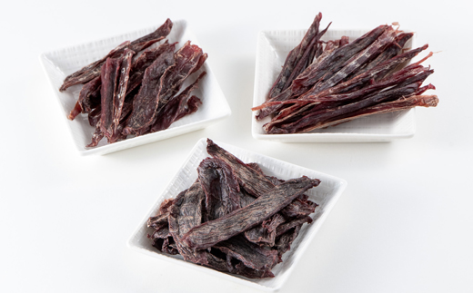 【犬用】無添加鹿肉ジャーキー5個セット(モモ2個・カタ1個・スネ2個)