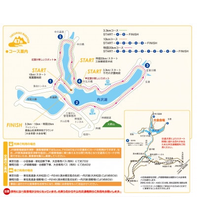丹沢湖マラソン特設20km出走権＆オリジナルTシャツ＆さくらの湯利用券11月30日(日)開催