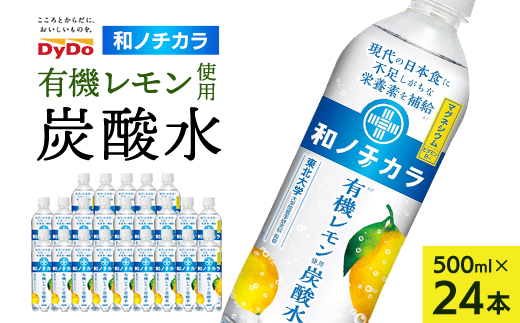 ダイドードリンコ　和ノチカラ　有機レモン使用炭酸水500ml×24本