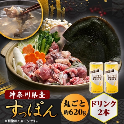 【のし付き】神奈川産すっぽん鍋丸ごと1匹(620g)＆ドリンク2本(各180g)セット【配送不可地域：離島】