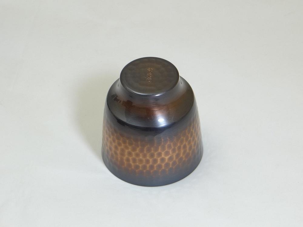 純銅鎚目ぐい呑み 赤茶被仕上 100ml