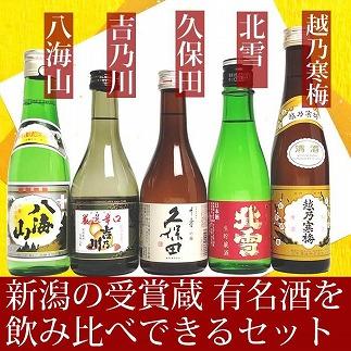 新潟の辛口飲み比べ！金賞受賞五蔵飲み比べセット 300ml 5本 ※25/12/20決済分まで年内発送・年始は1/9頃から出荷開始