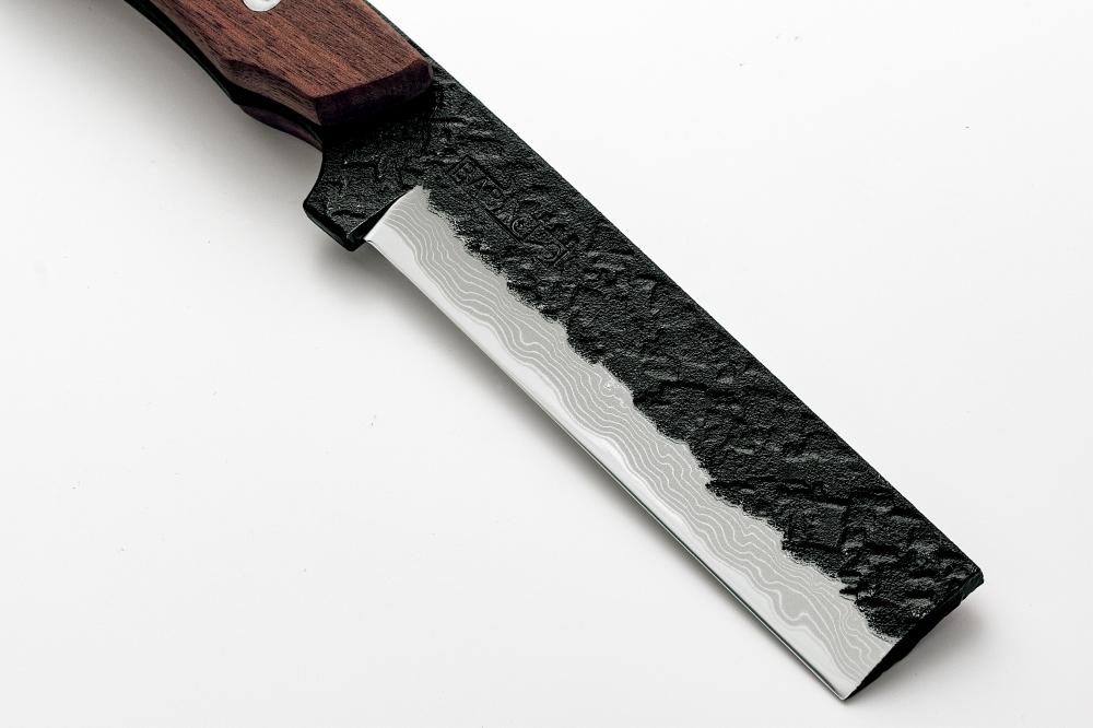 多喜火鉈110mm　革ケース付き　積層刃/ウォルナット