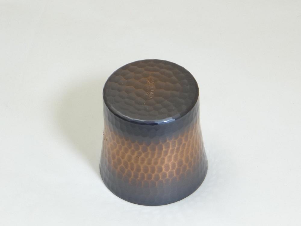 純銅手打ち鎚目ぐい呑み 赤茶被仕上 100ml