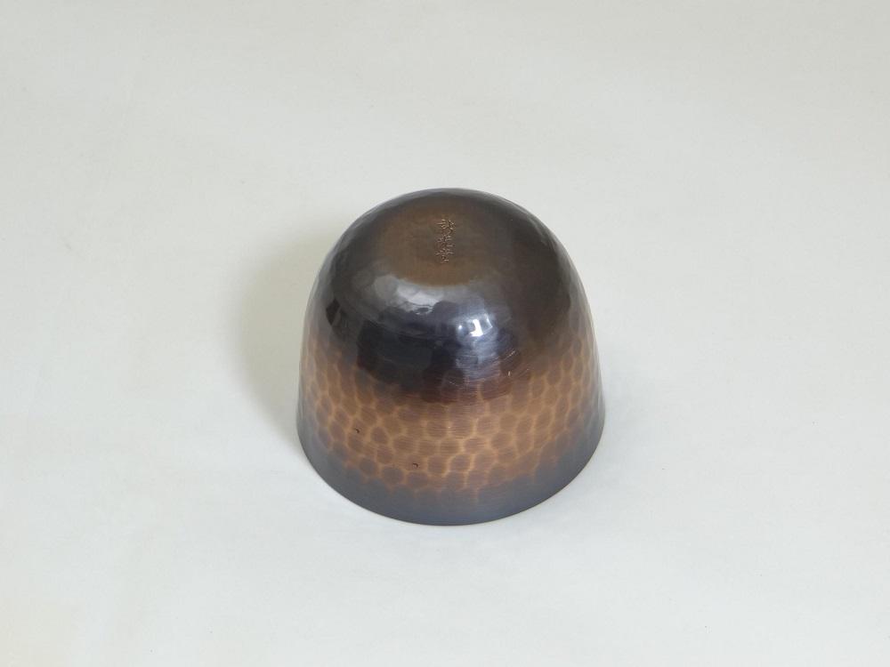 純銅鎚目ぐい呑み 赤茶被仕上 80ml