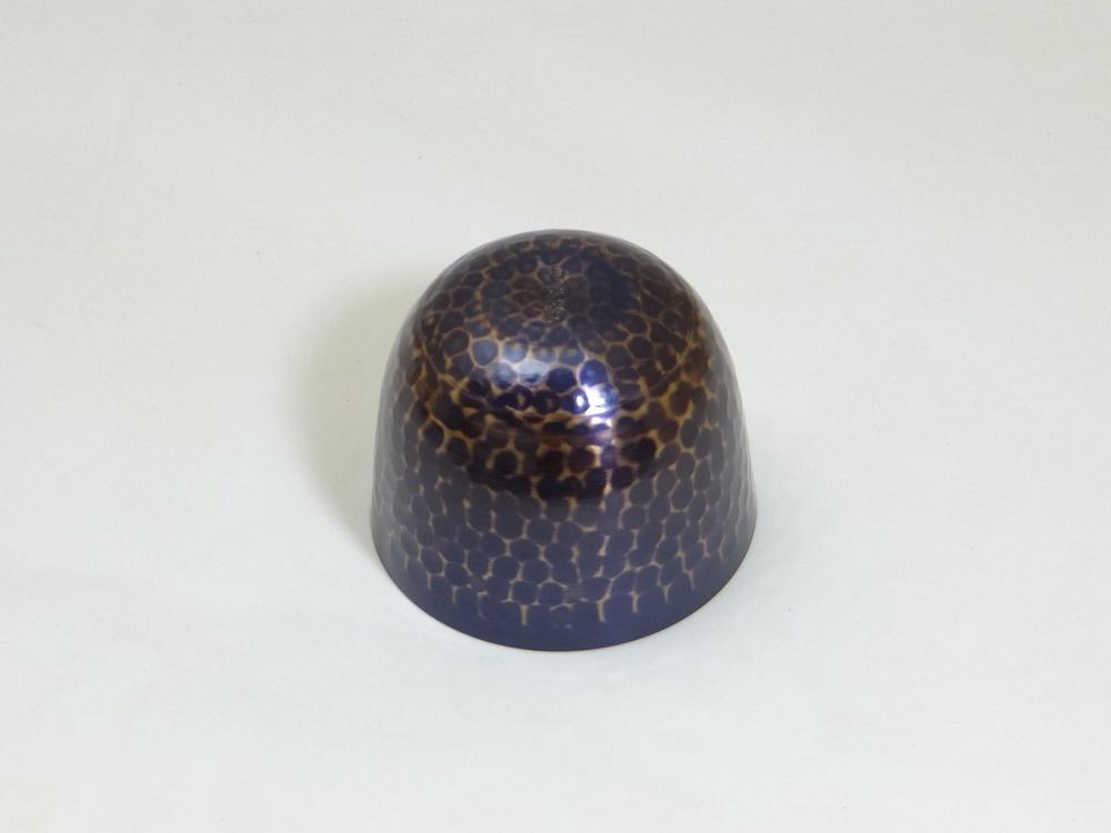 純銅鎚目ぐい呑み 紫被仕上 80ml