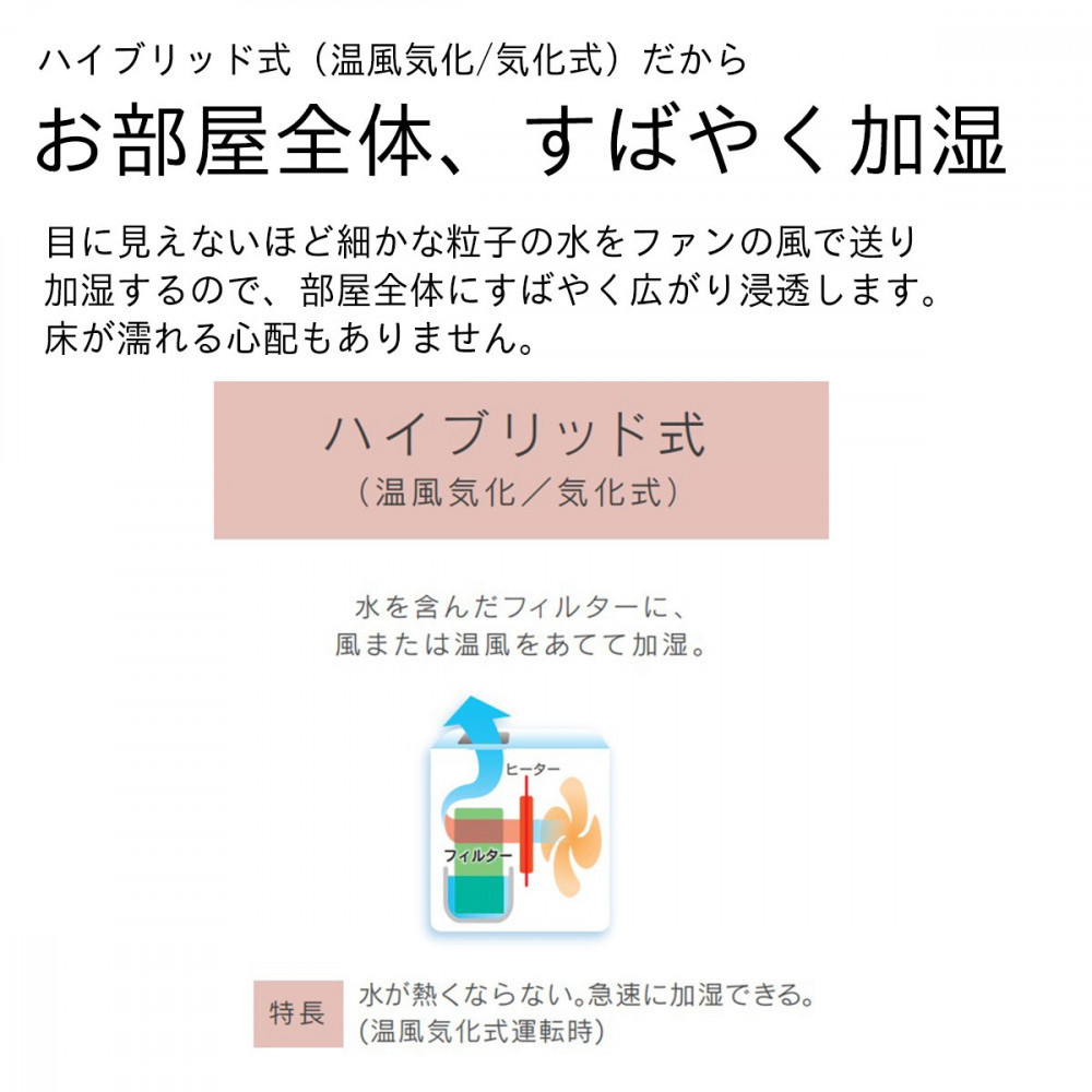 ハイブリッド式加湿器 HD-C300H(W) ホワイト 0H57820