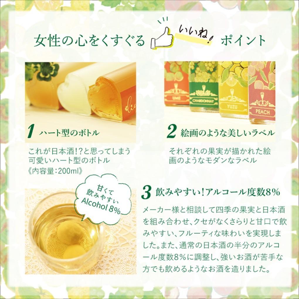 日本酒ベースの4種のリキュール  Amule アミュレ 【4種（各200ml)×5セット  計20本】