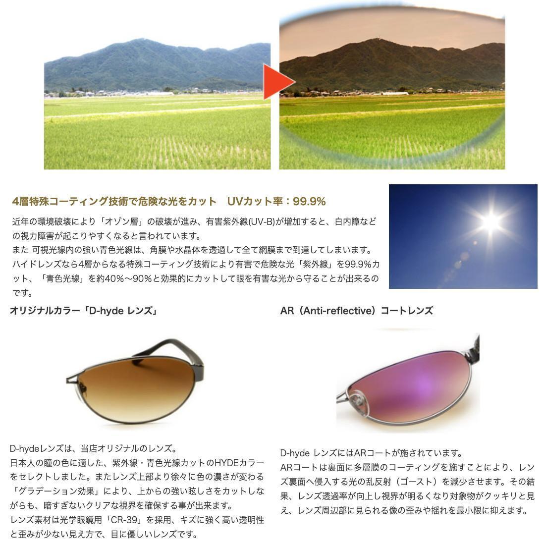 【HYDE ナイトイエロー】紫外線・ブルーライトカット　D-hyde ドライブ用サングラス