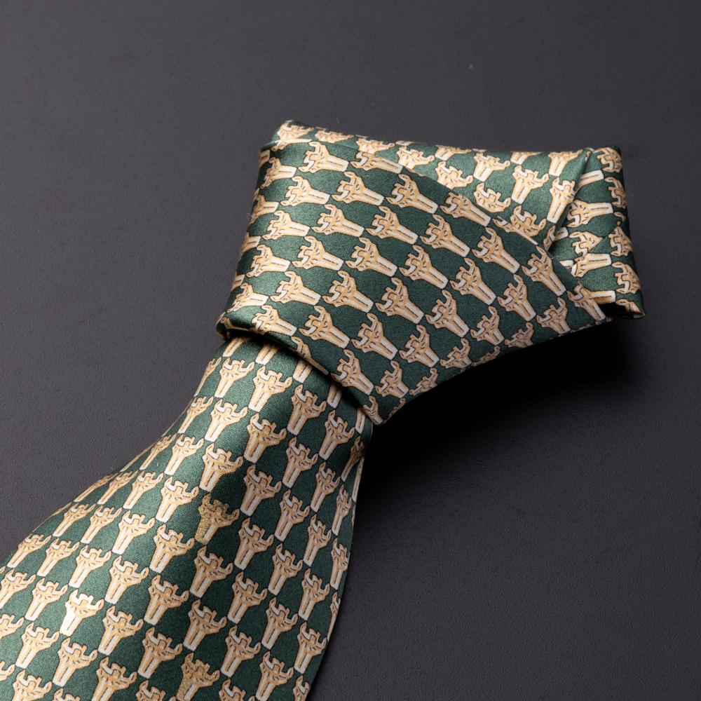 国宝火焔型土器NO.1ネクタイ【61-O（グリーン）】