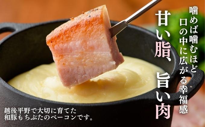 越後もちぶた(新潟県産和豚もちぶた) バラとショルダー2種のベーコンセット 600g