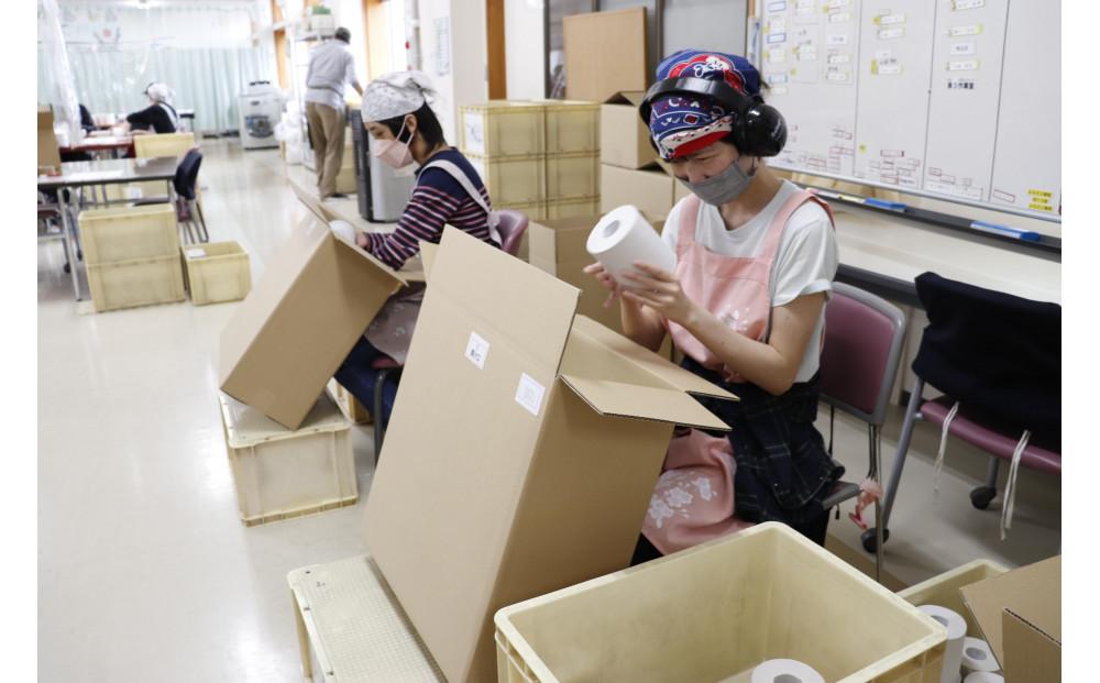 トイレットペーパーダブル１００個包装なし【障がい者支援の返礼品】