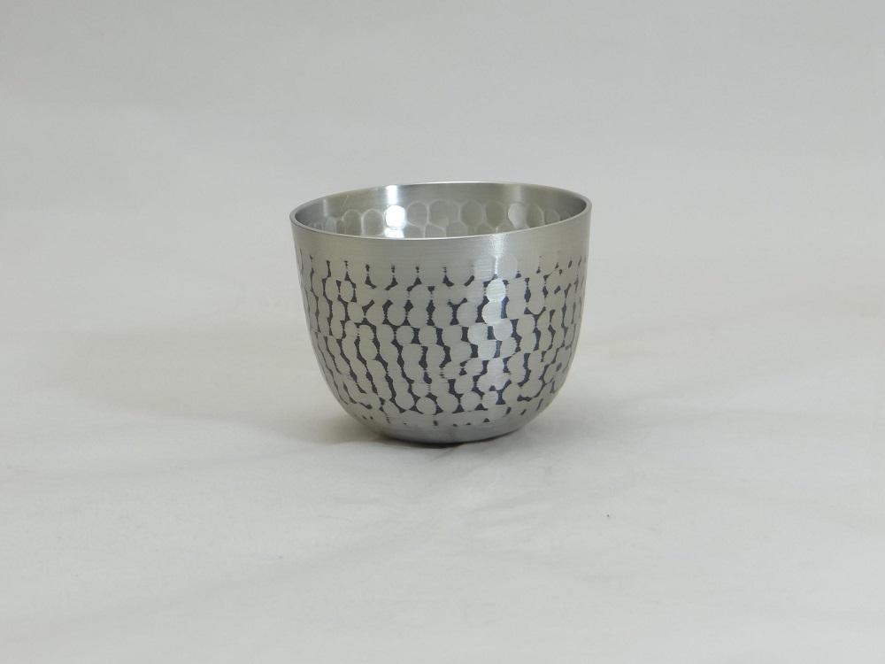 純銅鎚目ぐい呑み 錫被仕上 80ml