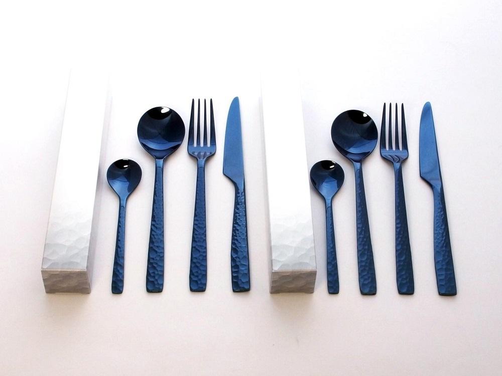 YUEN (PVD BLUE)8pcsペアディナーセット