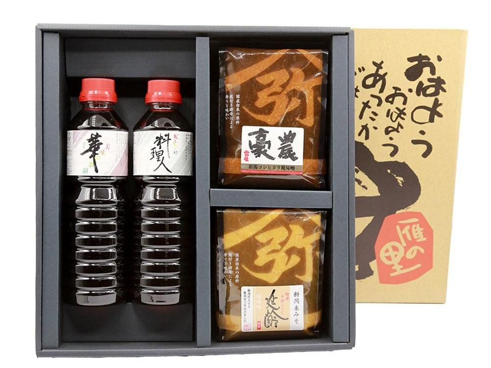 蒲原だより（味噌2種・醤油2種セット）新潟県　調味料　味噌　みそ　醤油　糀　ギフト　発酵