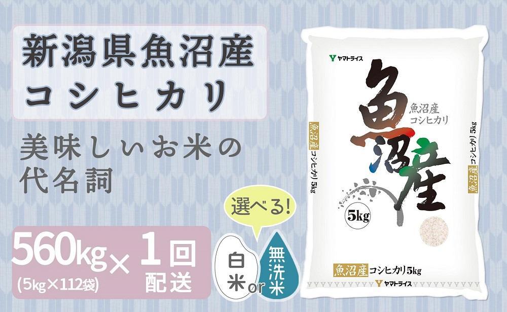 【大口】無洗米新潟県産魚沼コシヒカリ5kg×112袋　560kg