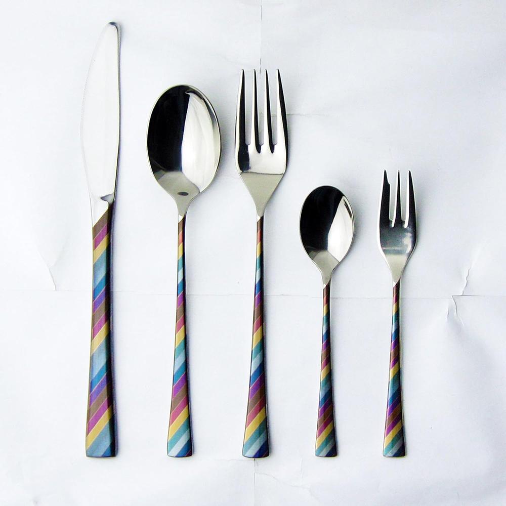 ナガオ -ニジ- ディナーカトラリー 5本セット 18-8ステンレス 多重発色