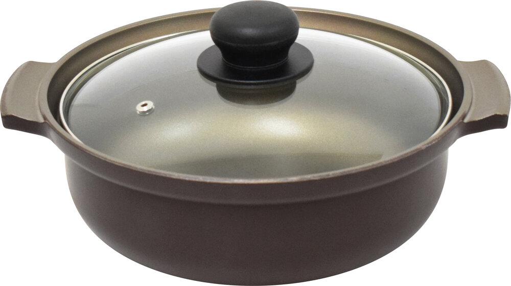 IH味彩鍋8号（約径25×高さ13.6cm 　重量：約1,460g　満水容量：約3.1L）