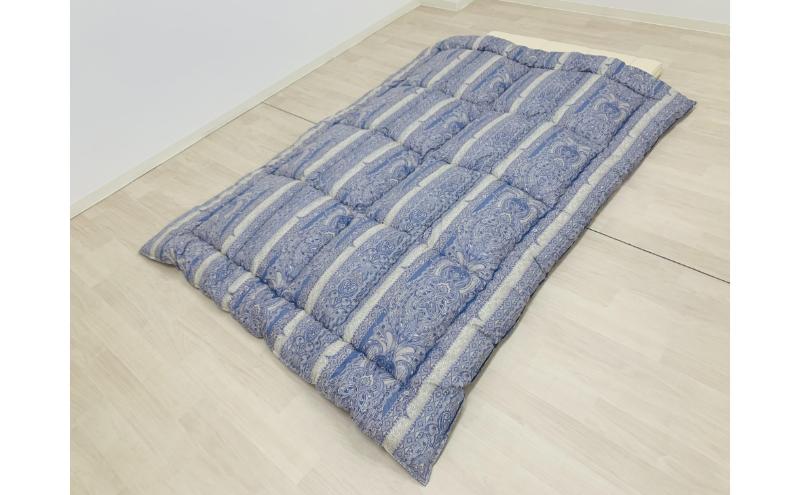 夏はさらっと、冬はぽかぽか、オールシーズン羊毛混掛布団 150×210cm 寝具 掛布団 布団 シングルロング 新潟市 新潟 ブルー