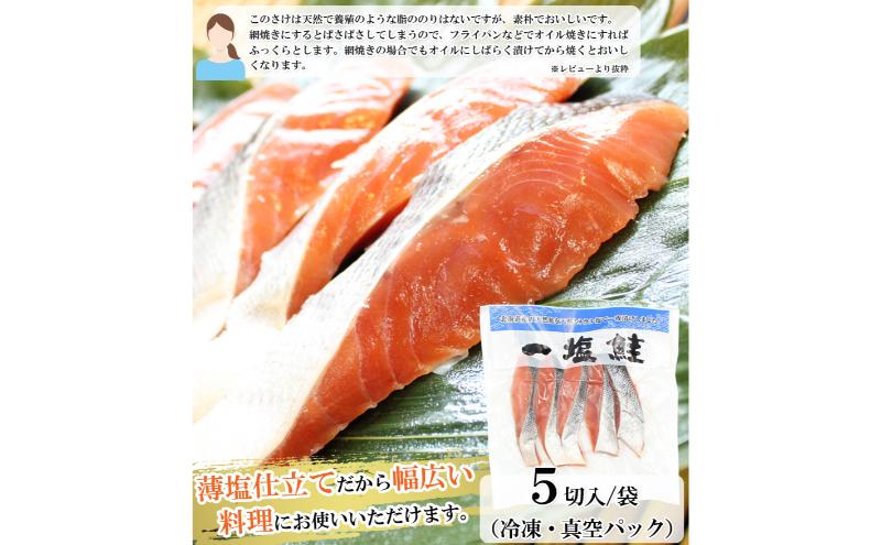 一塩鮭 （薄塩）　鮭 さけ サケ 天然 秋鮭 ミネラル塩 冷凍 真空パック 小分け 低脂肪　高たんぱく EPA DHA