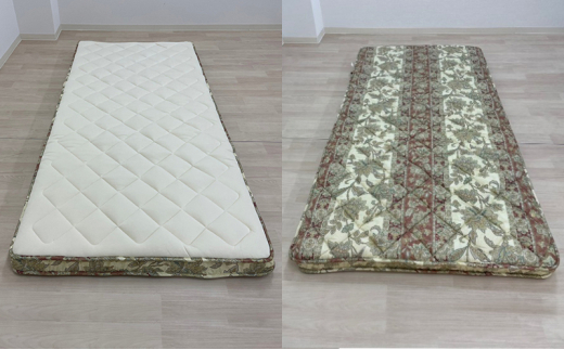 綿スムース生地を使用した羊毛100％わた入三層構造の『もっといい敷布団』  100×210cm 寝具 敷き布団 布団 シングルロング 羊毛 新潟市 新潟 ブルー