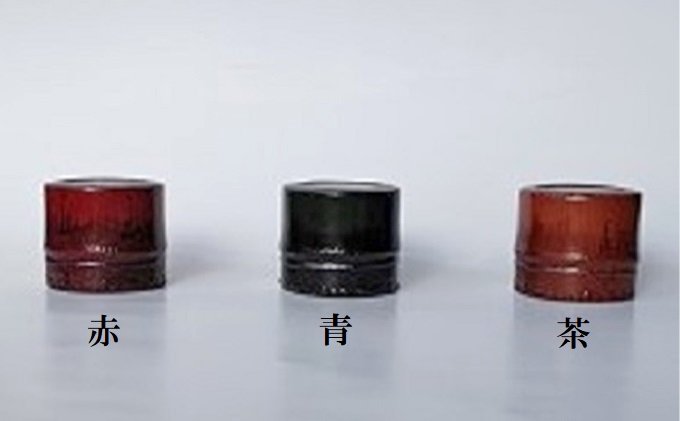 新潟特産竹塗　ペーパーウェイト丸型（茶）