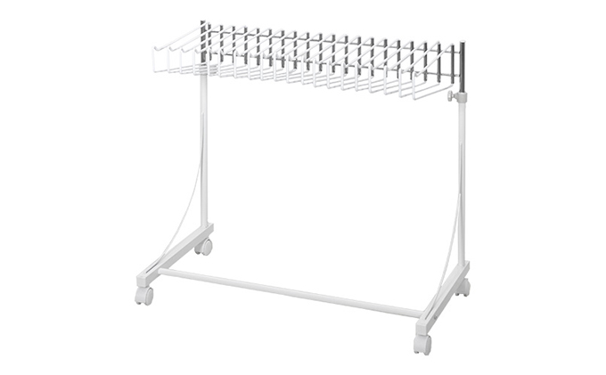 高さ伸縮スラックスハンガー（スイング式）20本掛 白