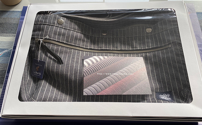 亀田縞　帆布ショルダーバッグ