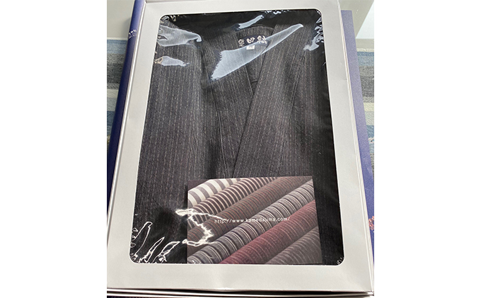 亀田縞　紳士用作務衣 L