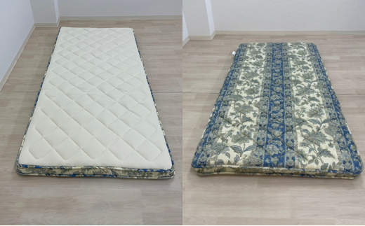 綿スムース生地を使用した羊毛100％わた入三層構造の『もっといい敷布団』  100×210cm 寝具 敷き布団 布団 シングルロング 羊毛 新潟市 新潟 ピンク