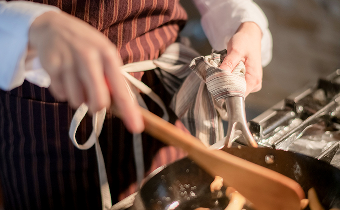 亀田縞　エプロン　【ナチュラル】