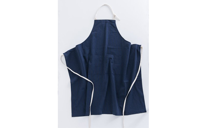 亀田縞　エプロン　【ナチュラル】