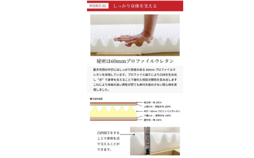 綿スムース生地を使用した羊毛100％わた入三層構造の『もっといい敷布団』  100×210cm 寝具 敷き布団 布団 シングルロング 羊毛 新潟市 新潟 ピンク